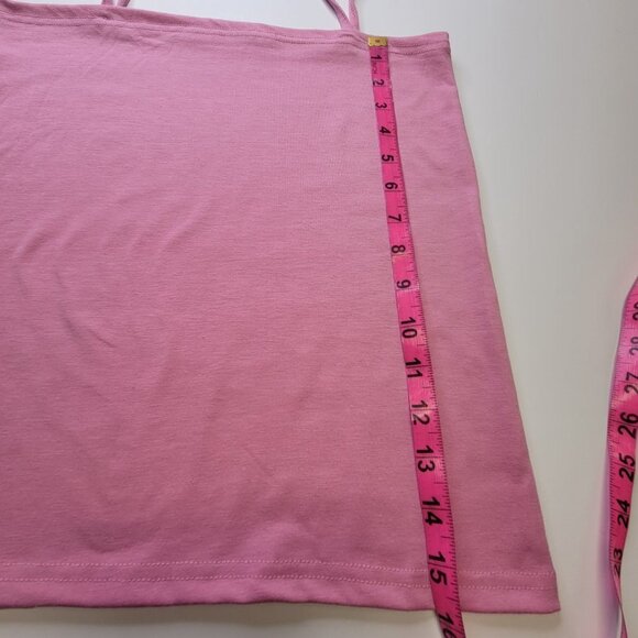 PINK Spaghetti Strap Camisole Light Pink Tank Top FREE SIZE - Picture 6 of 10